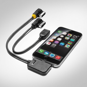 Juego de cables adaptadores para Audi music interface para dispositivos Apple con conector lightning y USB, boquilla amarilla