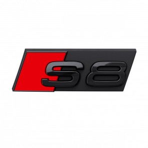 Denominación de modelo S8 en negro