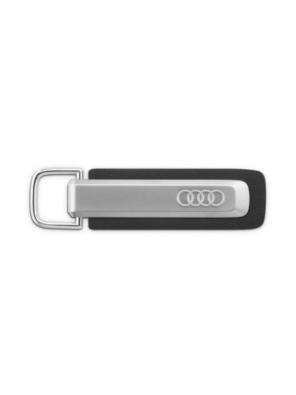 Audi Llavero colgante, plata/negro