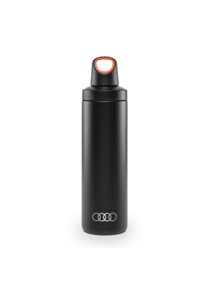 Botella Audi de agua, aislada, negra
