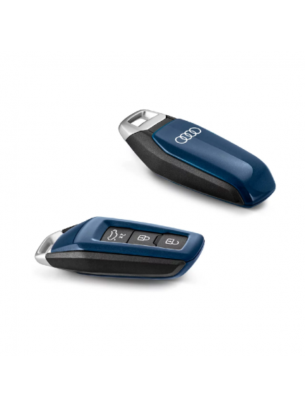 Carcasa para llave en color azul ascari con aros Audi