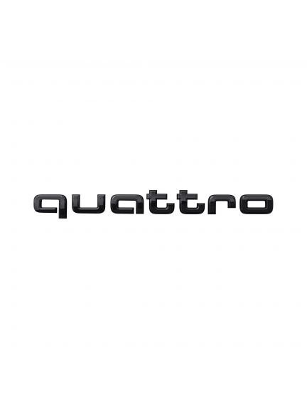 Inscripción de potencia/tecnología «quattro» en negro