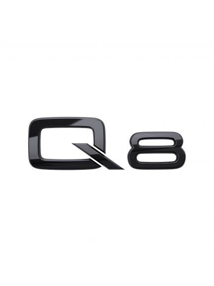 Denominación de modelo Q8 en negro